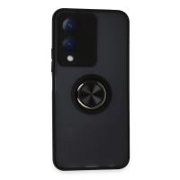 Newface Vivo Y17S Kılıf Montreal Yüzüklü Silikon Kapak - Siyah