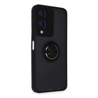 Newface Vivo Y17S Kılıf Montreal Yüzüklü Silikon Kapak - Siyah