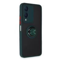 Newface Vivo Y17S Kılıf Montreal Yüzüklü Silikon Kapak - Yeşil