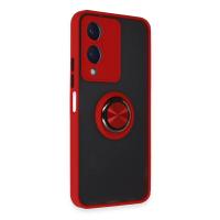 Newface Vivo Y17S Kılıf Montreal Yüzüklü Silikon Kapak - Kırmızı