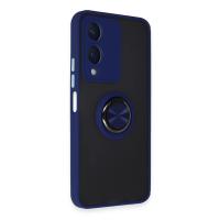 Newface Vivo Y17S Kılıf Montreal Yüzüklü Silikon Kapak - Lacivert