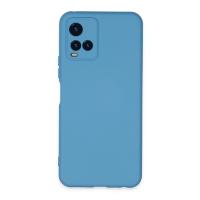 Newface Vivo Y21S Kılıf Nano içi Kadife Silikon - Mavi