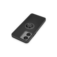 Newface Vivo Y16 Kılıf Montreal Yüzüklü Silikon Kapak - Siyah