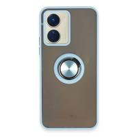 Newface Vivo Y16 Kılıf Montreal Yüzüklü Silikon Kapak - Buz Mavi