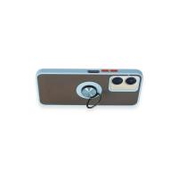 Newface Vivo Y16 Kılıf Montreal Yüzüklü Silikon Kapak - Buz Mavi