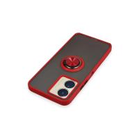 Newface Vivo Y16 Kılıf Montreal Yüzüklü Silikon Kapak - Kırmızı