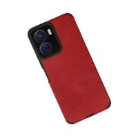 Newface Vivo Y16 Kılıf Loop Deri Silikon - Kırmızı