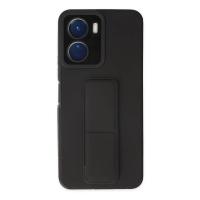 Newface Vivo Y16 Kılıf Mega Standlı Silikon - Siyah