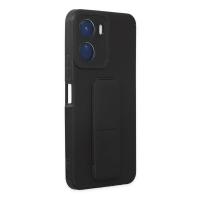 Newface Vivo Y16 Kılıf Mega Standlı Silikon - Siyah