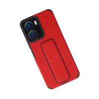 Newface Vivo Y16 Kılıf Mega Standlı Silikon - Kırmızı