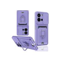 Newface Vivo Y35 Kılıf Zuma Kartvizitli Yüzüklü Silikon - Lila