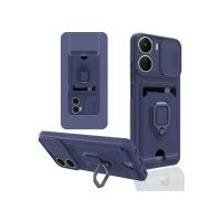 Newface Vivo Y16 Kılıf Zuma Kartvizitli Yüzüklü Silikon - Lacivert