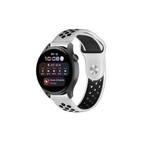 Newface Watch 22mm Spor Delikli Kordon - Beyaz-Siyah