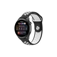 Newface Watch 22mm Spor Delikli Kordon - Siyah-Beyaz