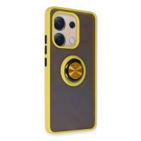 Newface Xiaomi Redmi Note 13 4G Kılıf Montreal Yüzüklü Silikon Kapak - Sarı