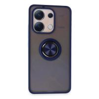 Newface Xiaomi Redmi Note 13 4G Kılıf Montreal Yüzüklü Silikon Kapak - Lacivert