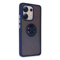 Newface Xiaomi Redmi Note 13 4G Kılıf Montreal Yüzüklü Silikon Kapak - Lacivert