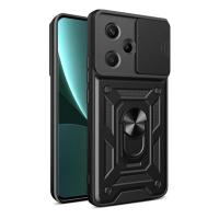 Newface Xiaomi Redmi Note 13 Pro Plus Kılıf Pars Lens Yüzüklü Silikon - Siyah