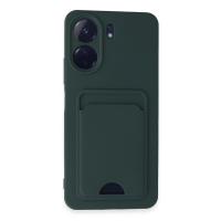 Newface Xiaomi Redmi 13C Kılıf Kelvin Kartvizitli Silikon - Koyu Yeşil