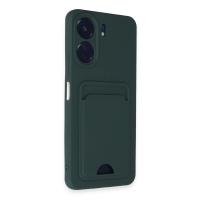 Newface Xiaomi Redmi 13C Kılıf Kelvin Kartvizitli Silikon - Koyu Yeşil