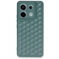 Newface Xiaomi Redmi Note 13 Pro 5G Kılıf Petek Silikon Kapak - Koyu Yeşil