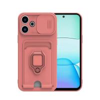 Newface Xiaomi Redmi 13 4G Kılıf Zuma Kartvizitli Yüzüklü Silikon - Pembe