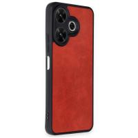 Newface Xiaomi Redmi 13 4G Kılıf Aras Deri Kapak - Kırmızı