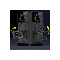 Newface Xiaomi Mi 14 Ultra Kılıf Joy Lens Standlı Kapak - Mor