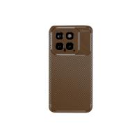 Newface Xiaomi Mi 14T Kılıf Auto Focus Karbon Kapak - Kahverengi