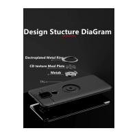 Newface Xiaomi Redmi Note 9 Kılıf Range Yüzüklü Silikon - Siyah-Kırmızı