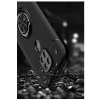 Newface Xiaomi Redmi Note 9 Kılıf Range Yüzüklü Silikon - Siyah-Kırmızı