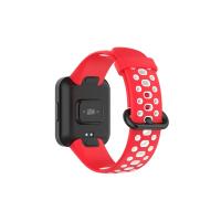 Newface Xiaomi Redmi Watch 2 Spor Delikli Kordon - Kırmızı-Beyaz