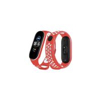 Newface Xiaomi Mi Band 6 Spor Delikli Kordon - Kırmızı-Beyaz