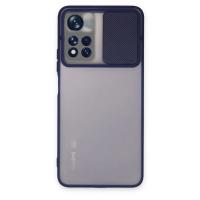 Newface Xiaomi Redmi Note 11T Kılıf Palm Buzlu Kamera Sürgülü Silikon - Lacivert