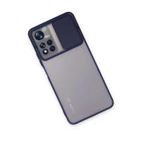 Newface Xiaomi Redmi Note 11T Kılıf Palm Buzlu Kamera Sürgülü Silikon - Lacivert