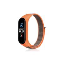 Newface Xiaomi Mi Band 4 Hasırlı Cırtcırtlı Kordon - Turuncu-Gri
