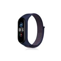 Newface Xiaomi Mi Band 4 Hasırlı Cırtcırtlı Kordon - Lacivert-Mor