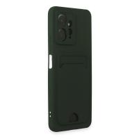 Newface Xiaomi Redmi Note 12 4G Kılıf Kelvin Kartvizitli Silikon - Koyu Yeşil