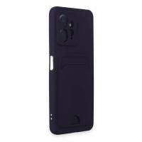 Newface Xiaomi Redmi Note 12 4G Kılıf Kelvin Kartvizitli Silikon - Derin Mor