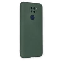 Newface Xiaomi Redmi Note 9 Kılıf Nano içi Kadife Silikon - Koyu Yeşil