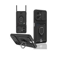 Newface Xiaomi Redmi Note 12 4G Kılıf Zuma Kartvizitli Yüzüklü Silikon - Siyah