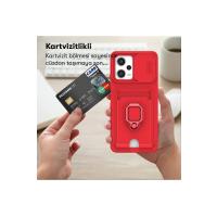 Newface Xiaomi Redmi Note 12 Pro 5G Kılıf Zuma Kartvizitli Yüzüklü Silikon - Siyah