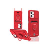 Newface Xiaomi Poco X5 5G Kılıf Zuma Kartvizitli Yüzüklü Silikon - Kırmızı