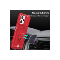 Newface Xiaomi Poco X5 5G Kılıf Zuma Kartvizitli Yüzüklü Silikon - Kırmızı