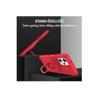 Newface Xiaomi Poco X5 5G Kılıf Zuma Kartvizitli Yüzüklü Silikon - Kırmızı