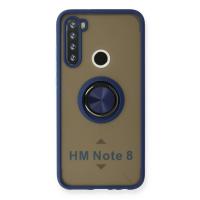 Newface Xiaomi Redmi Note 8 Kılıf Montreal Yüzüklü Silikon Kapak - Lacivert