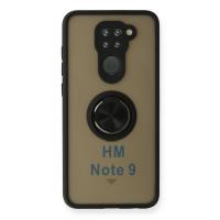 Newface Xiaomi Redmi Note 9 Kılıf Montreal Yüzüklü Silikon Kapak - Siyah