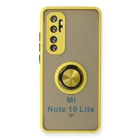 Newface Xiaomi Mi Note 10 Lite Kılıf Montreal Yüzüklü Silikon Kapak - Sarı