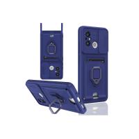 Newface Xiaomi Redmi 12C Kılıf Zuma Kartvizitli Yüzüklü Silikon - Lacivert