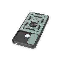 Newface Xiaomi Redmi 12C Kılıf Pars Lens Yüzüklü Silikon - Yeşil